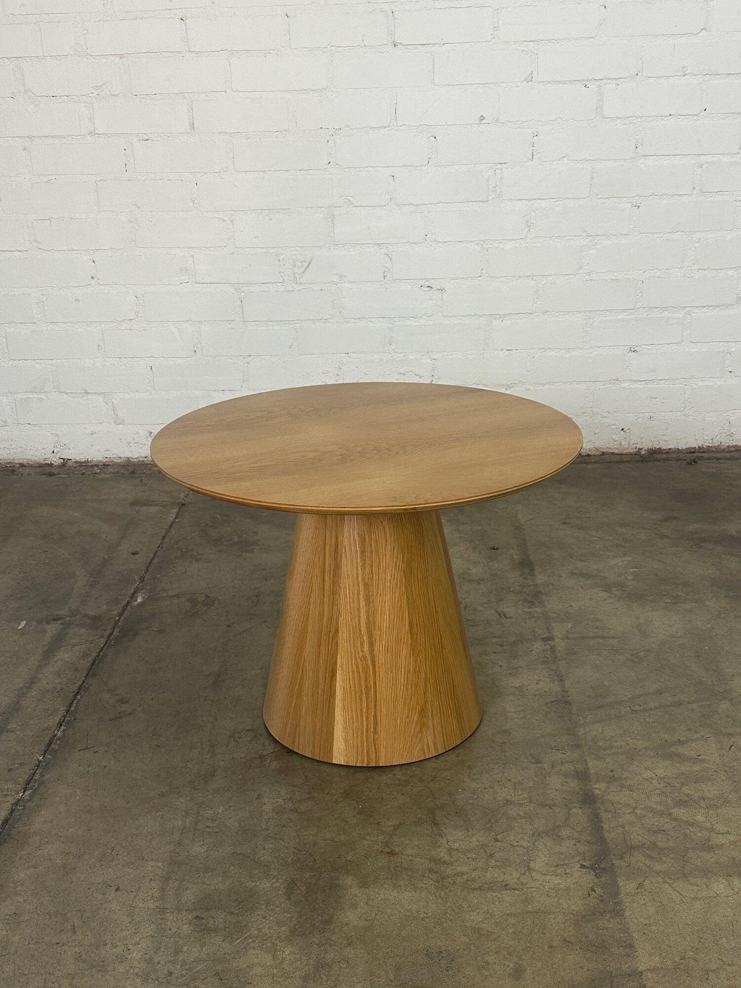 Modern Conoid side table in white oak For Sale