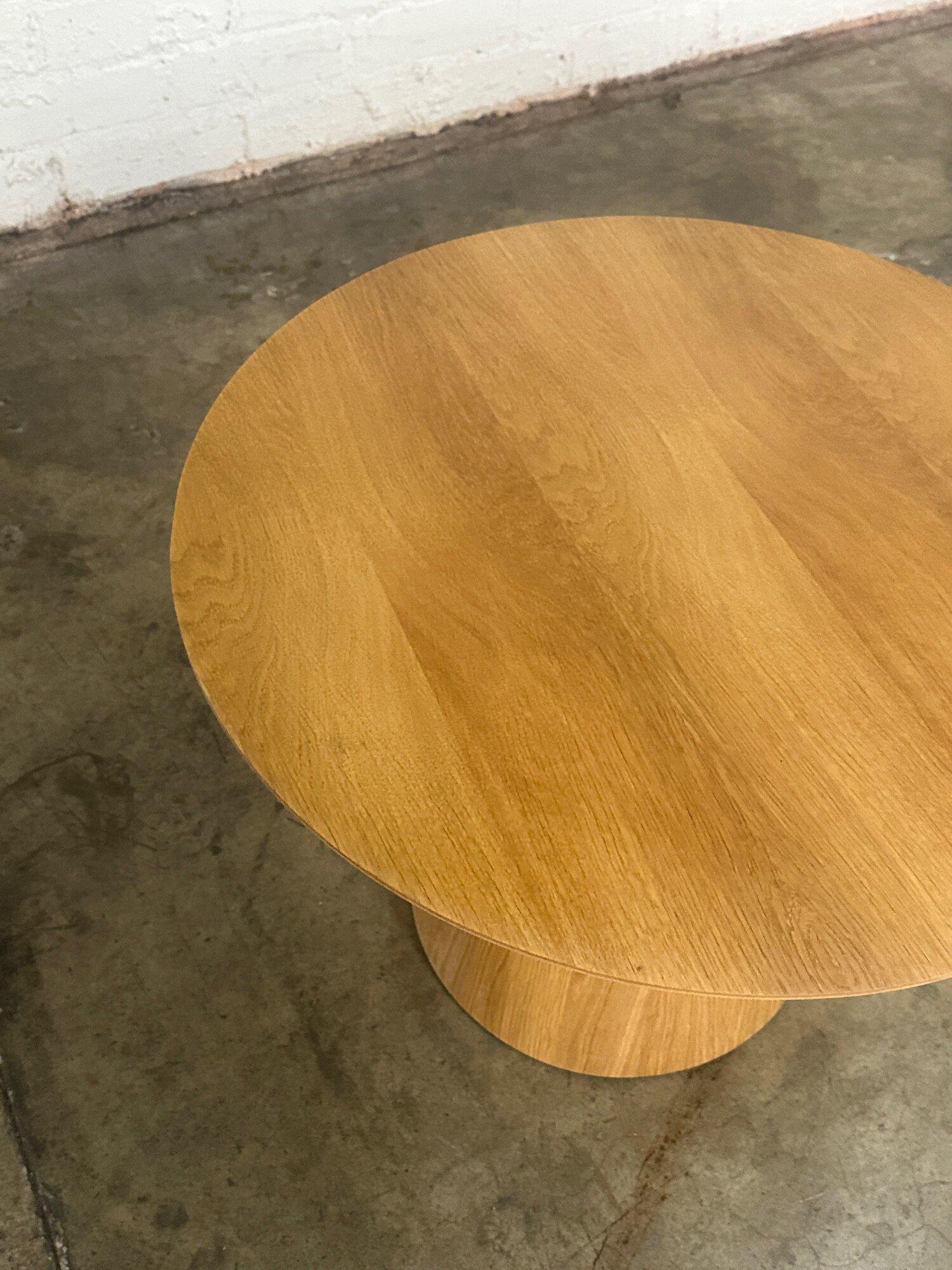 Oak Conoid side table in white oak For Sale
