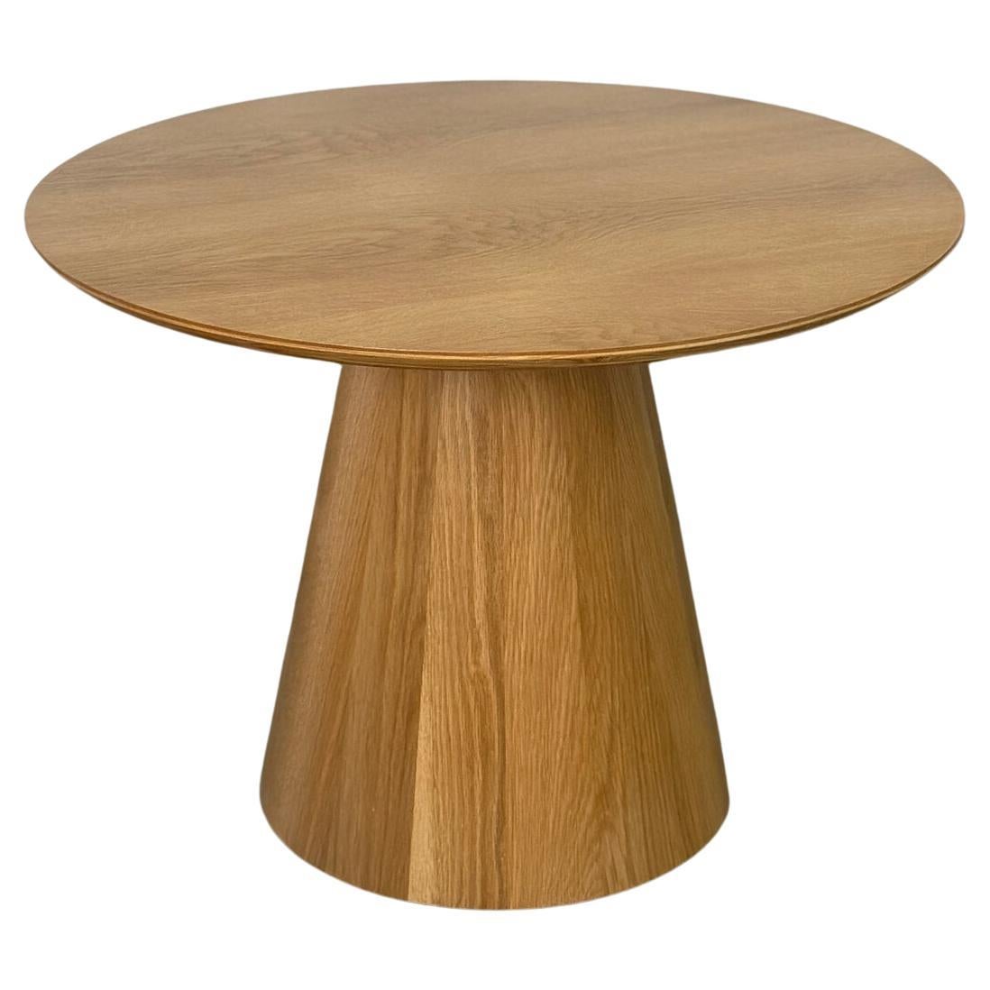 Conoid side table in white oak For Sale
