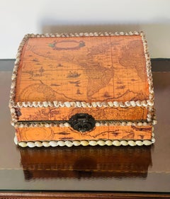 Conquistadores Treasure Box Sea Shell Encrusted with Map
