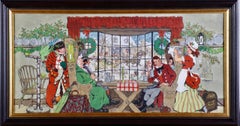 Vintage A Holiday Tavern Scene