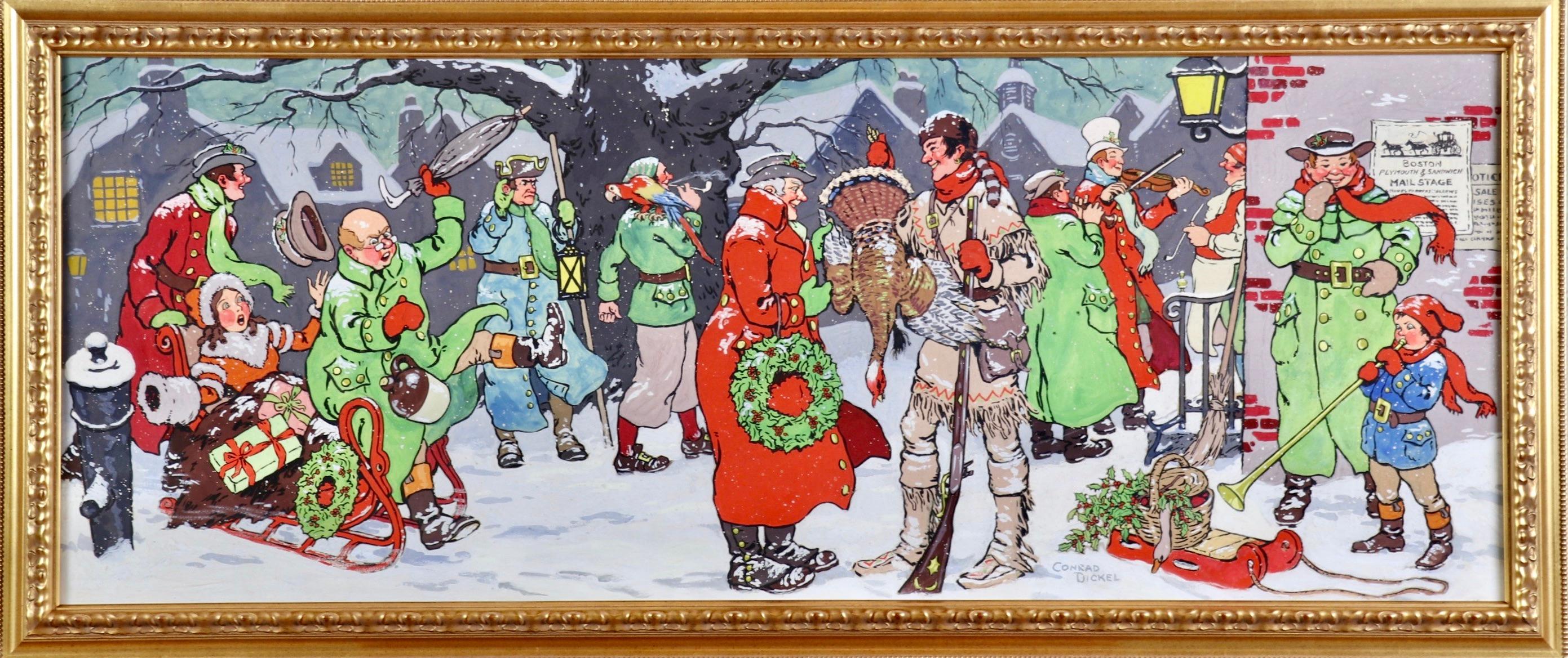 Christmas Turkey - Painting by Conrad Dickel