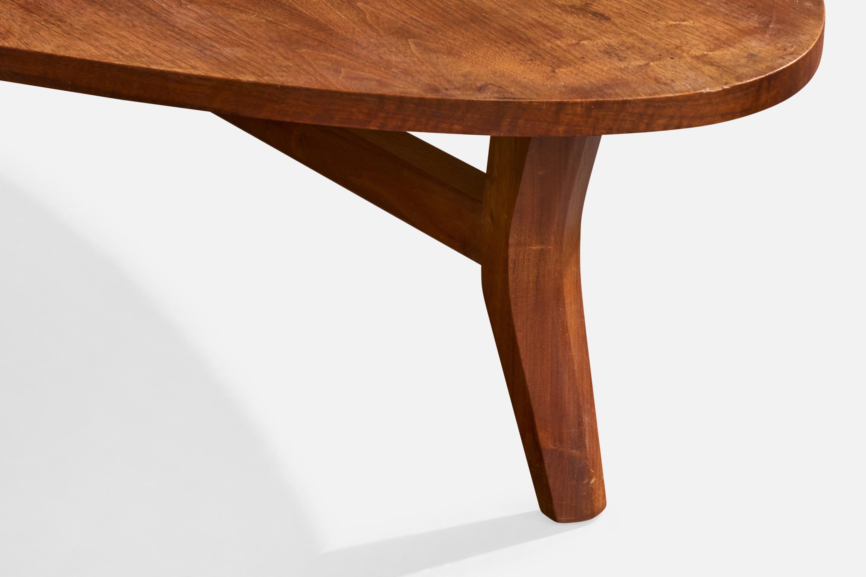 Mid-Century Modern Conrad Divine, Coffee Table, Walnut, Resin, USA, 1960s en vente