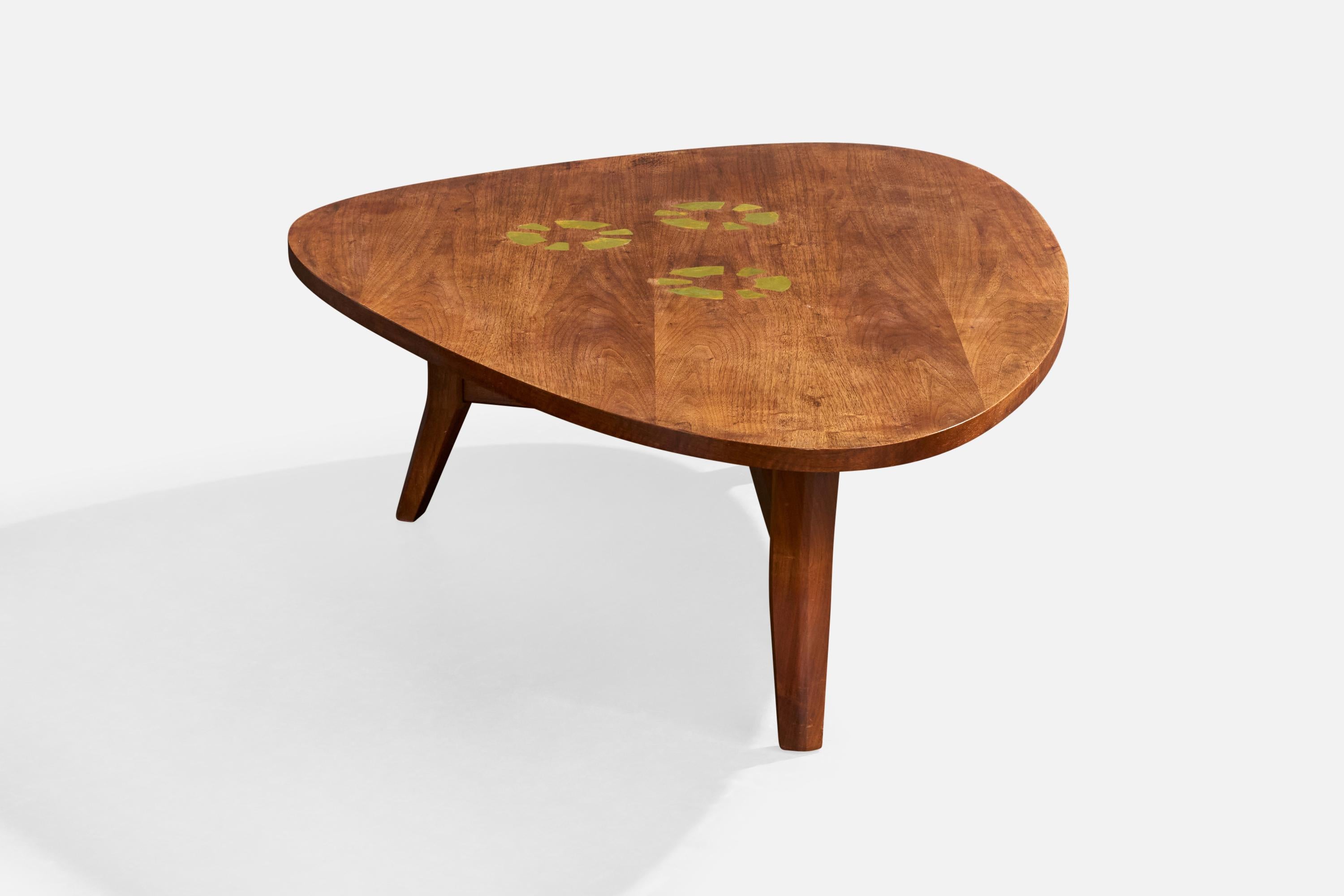 Conrad Divine, Coffee Table, Walnut, Resin, USA, 1960s État moyen - En vente à High Point, NC