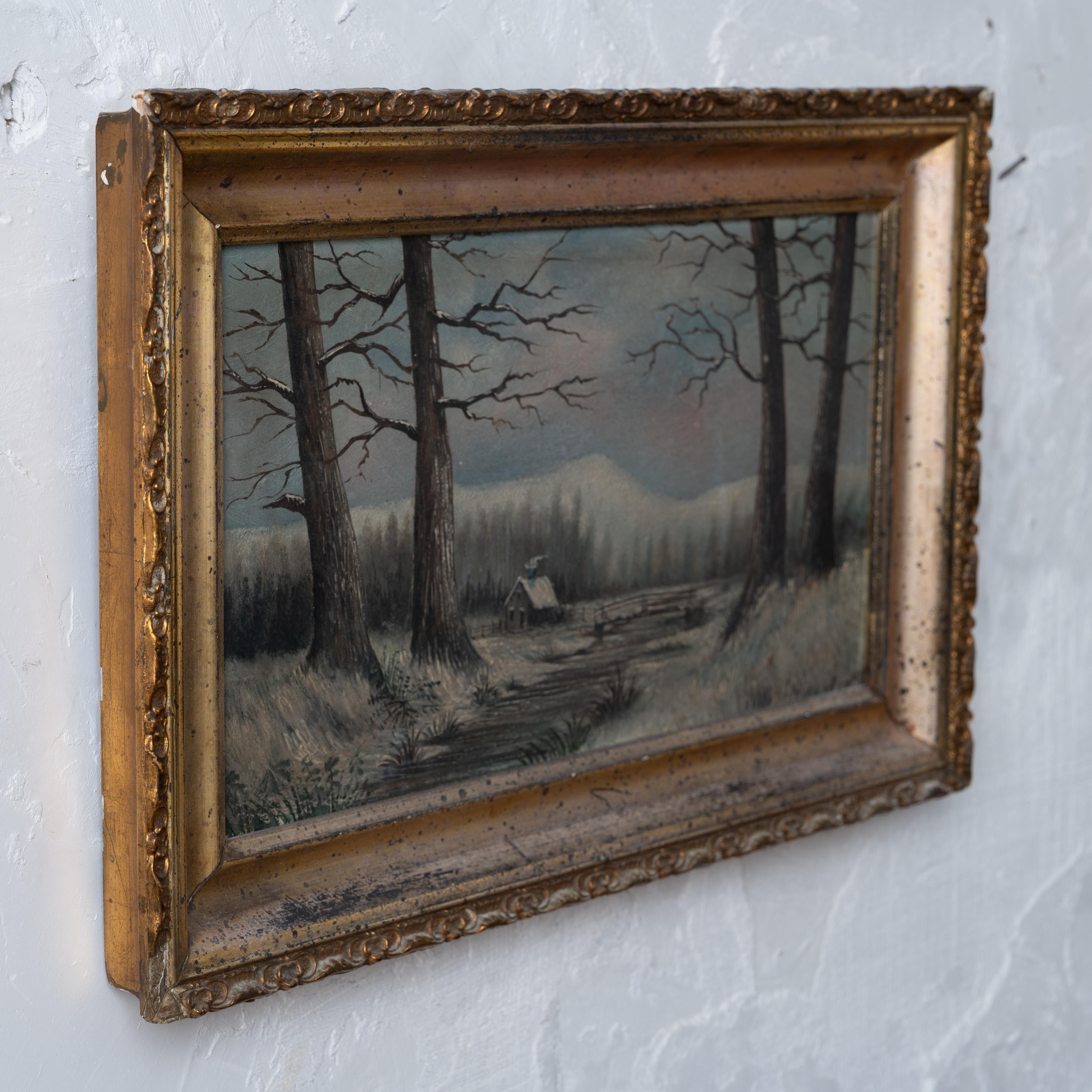 Conrad F. Haeseler Winterszene, Gemälde im Angebot 1