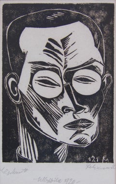 Important Early German Expressionist Woodcut by Conrad Felixmuller 