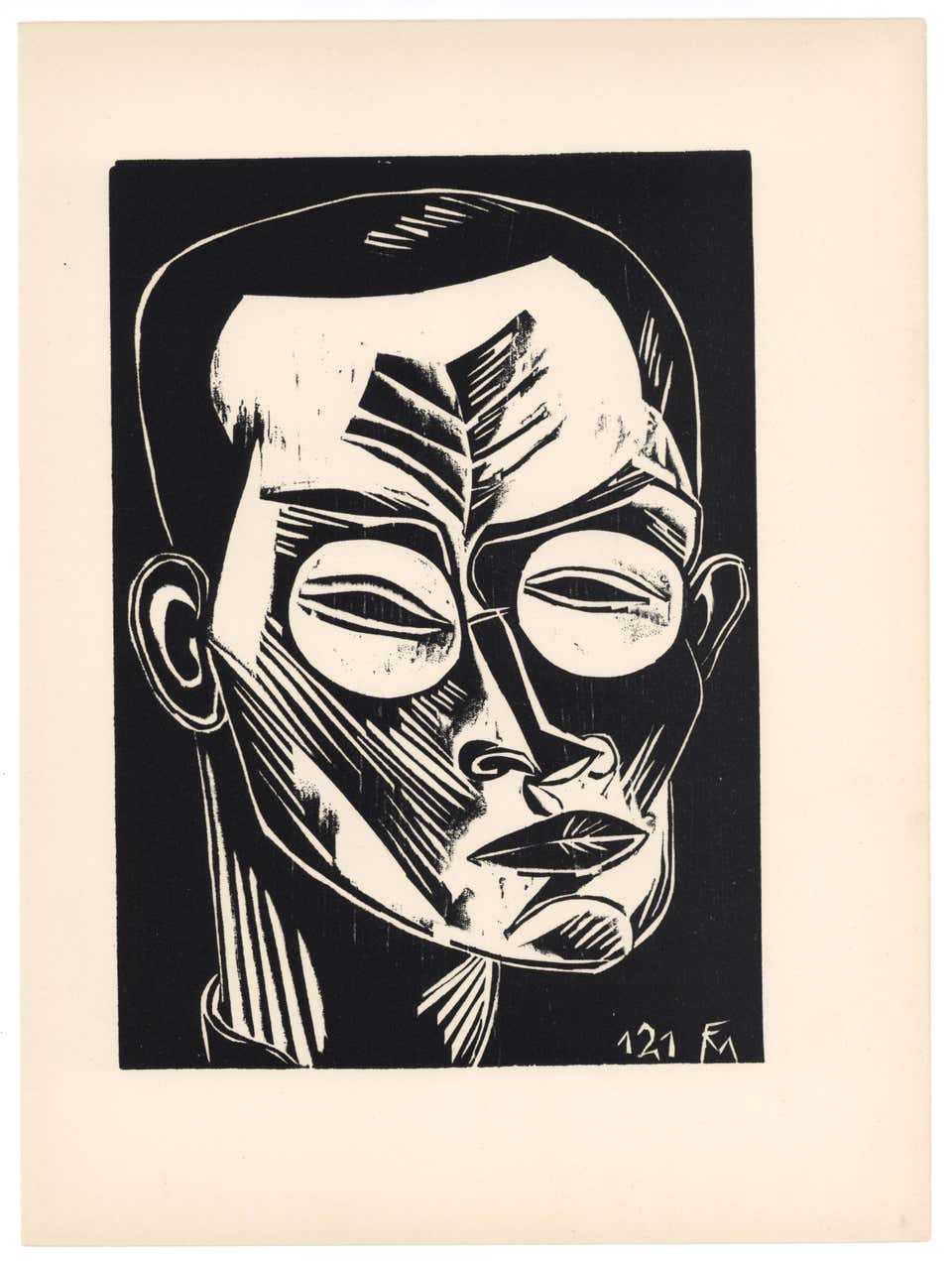 "Self Portrait" original woodcut