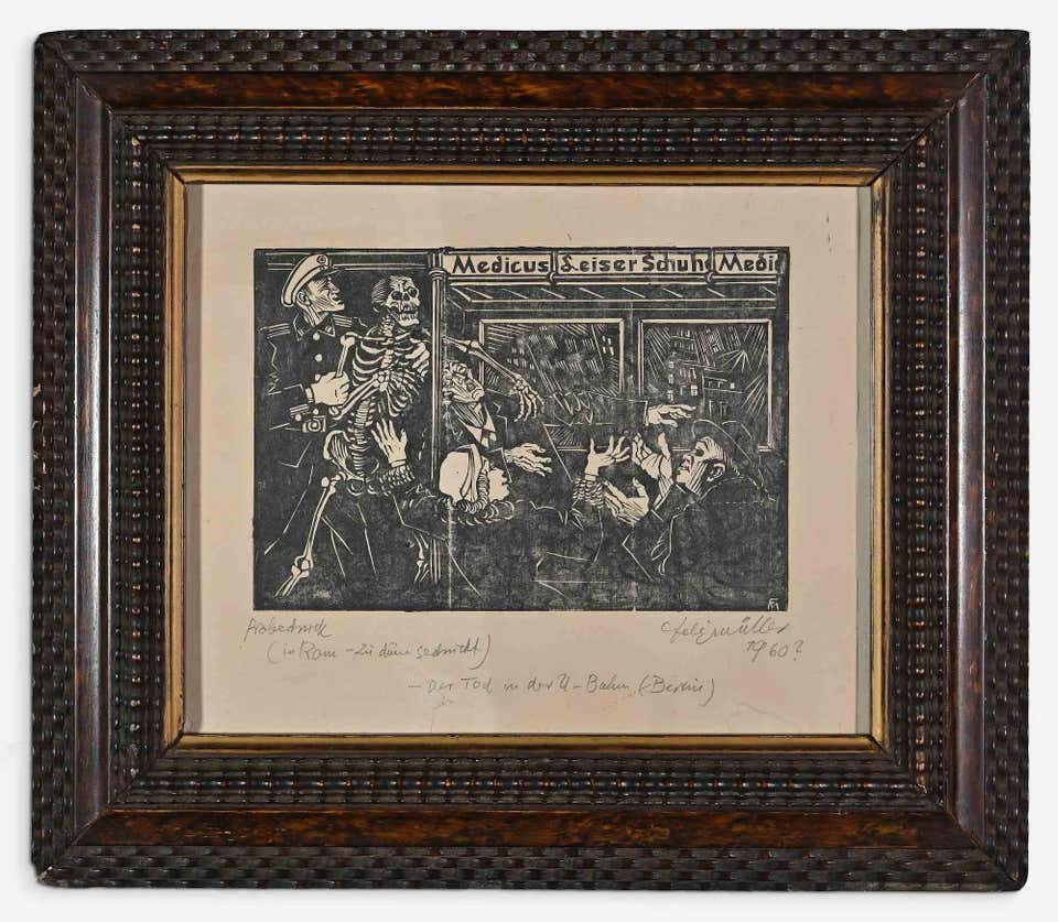 The Death - Woodcut Print by Conrad Felixmüller - 1960 ca