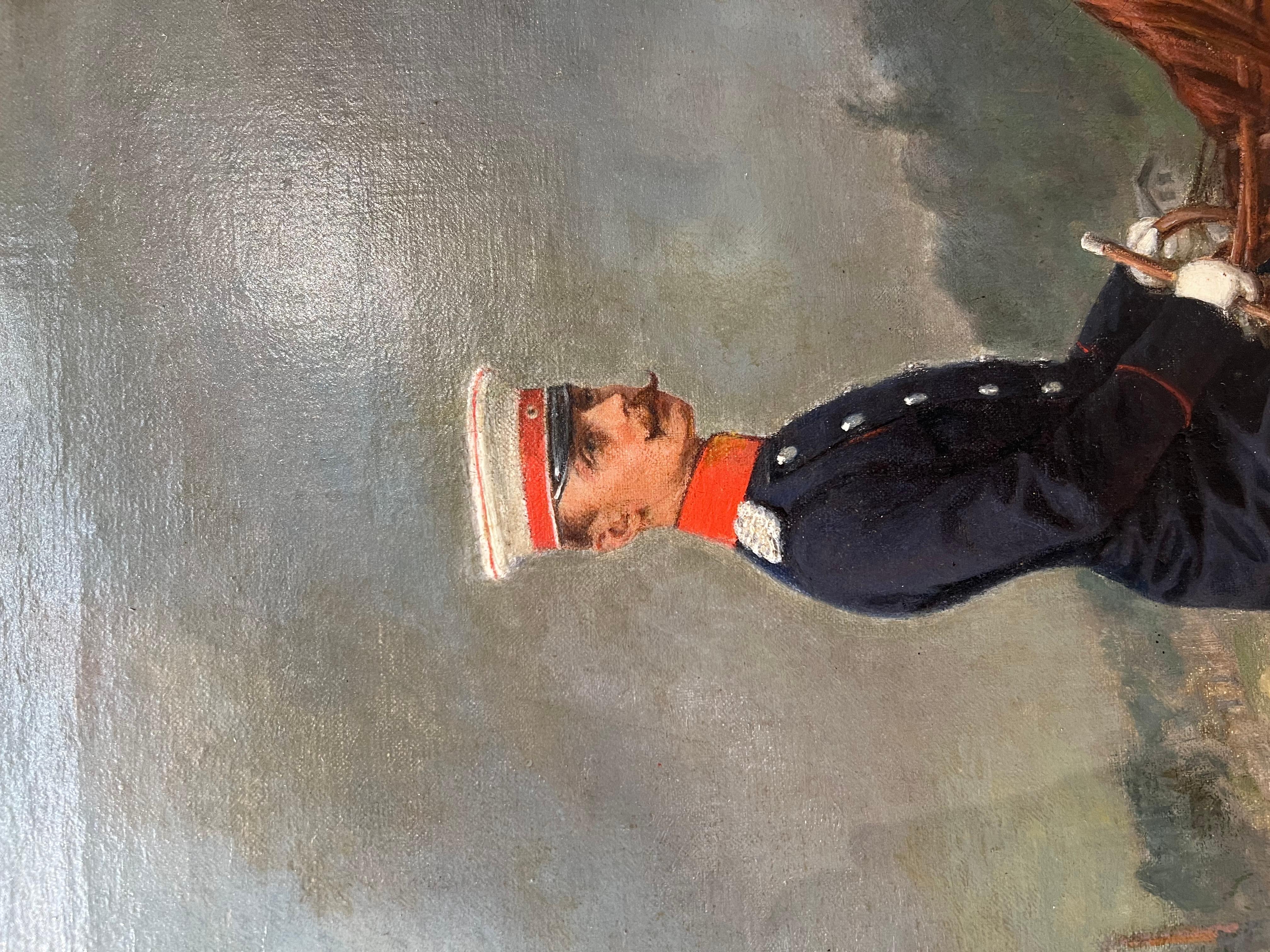 Friedrich Leopold, Prince of Prussia, on Horseback (Grau), Animal Painting, von Conrad Freyberg