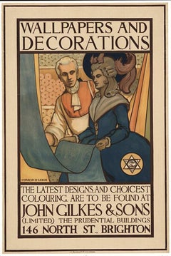 Original Wallpapers and Decorations John Gilkes & Sons vintage poster