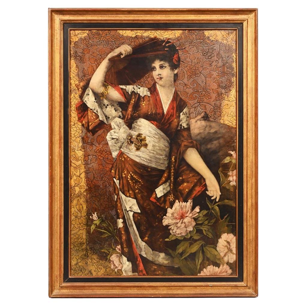Conrad KIESEL (dopo), ritratto giapponese di una donna che indossa un kimono, 1880 ca. in vendita