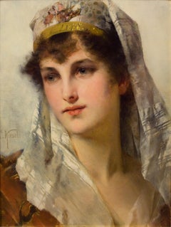 19th century portrait of a Young beauty in a Headdress