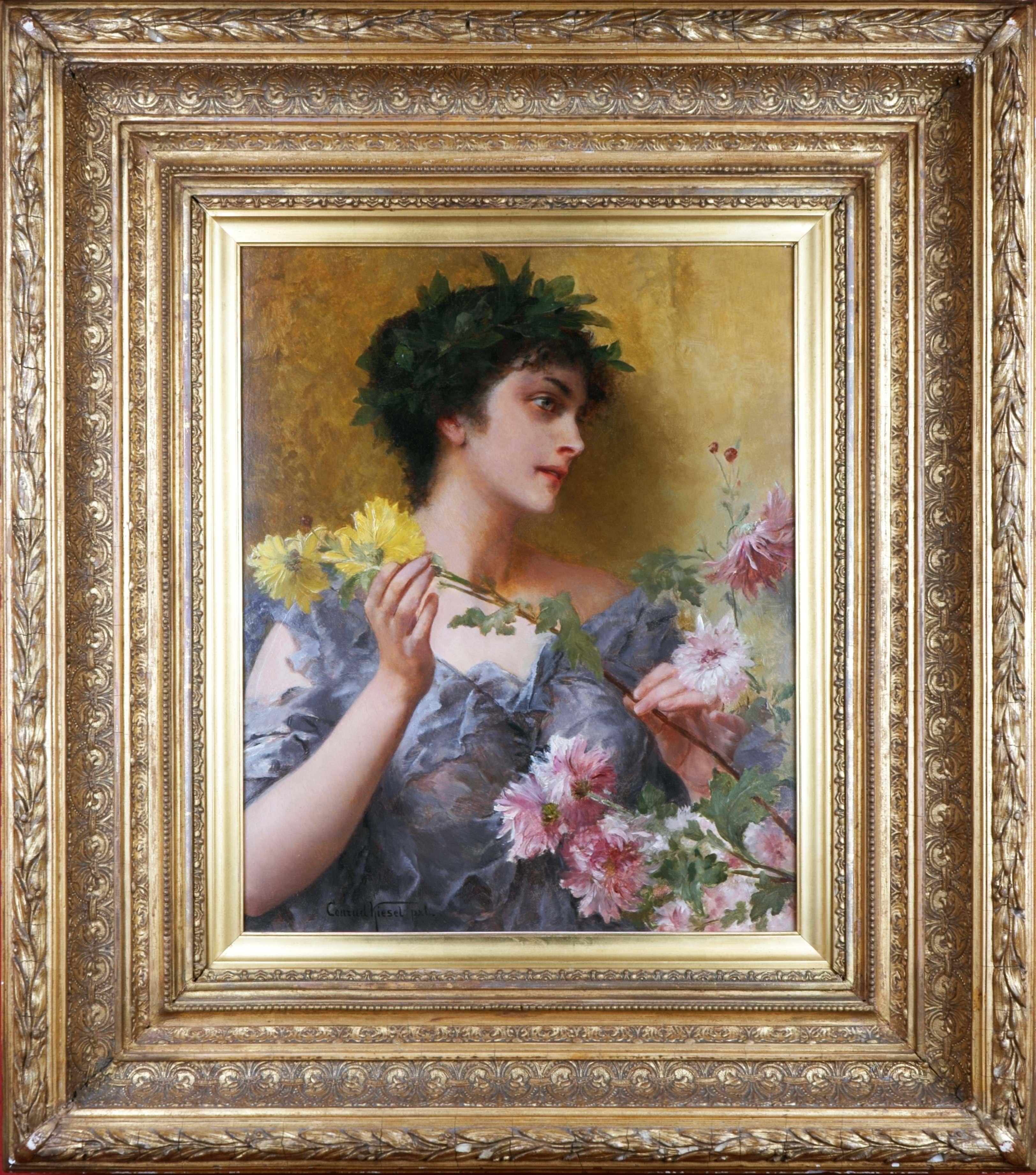 Das Geschenk von Blumen (Akademisch), Painting, von Conrad Kiesel
