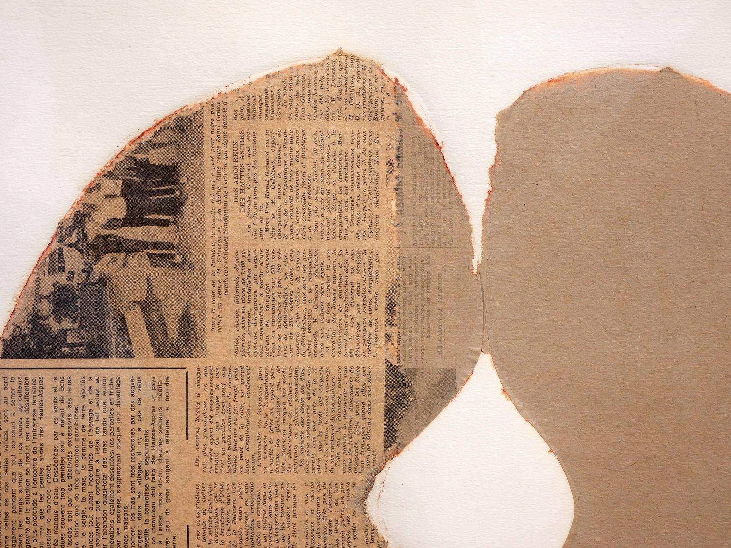 „Ibiza“ Braune und neutral getönte abstrakte minimalistische Zeitungsdruck-Collage Ed. 12/35 im Angebot 5