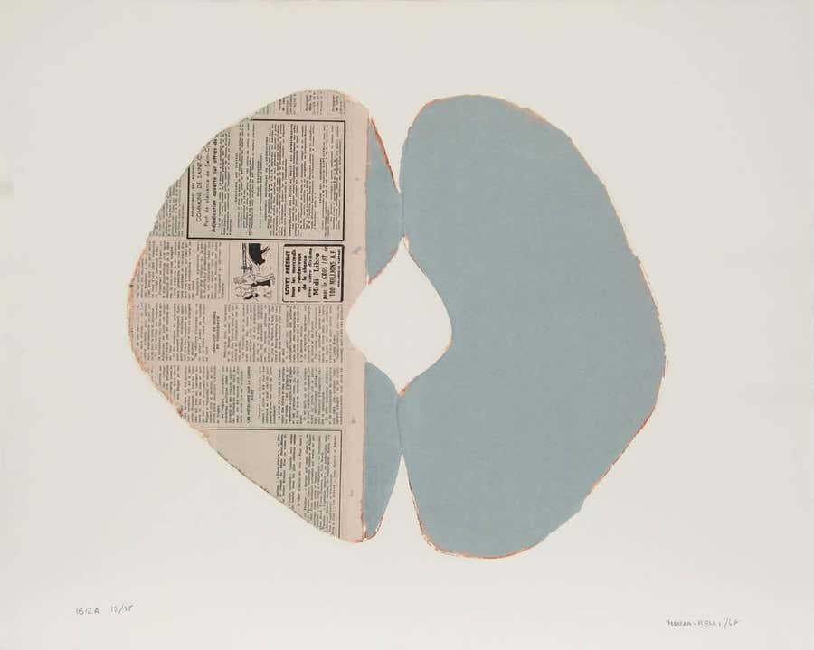 Ibiza, Minimalist Mixed Media Work on Paper by Conrad Marca Relli