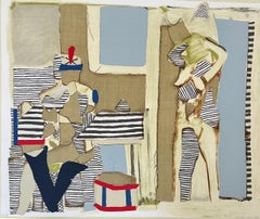 Conrad Marca-Relli, "Tamborilero y desnudo", 1982, litografía firmada