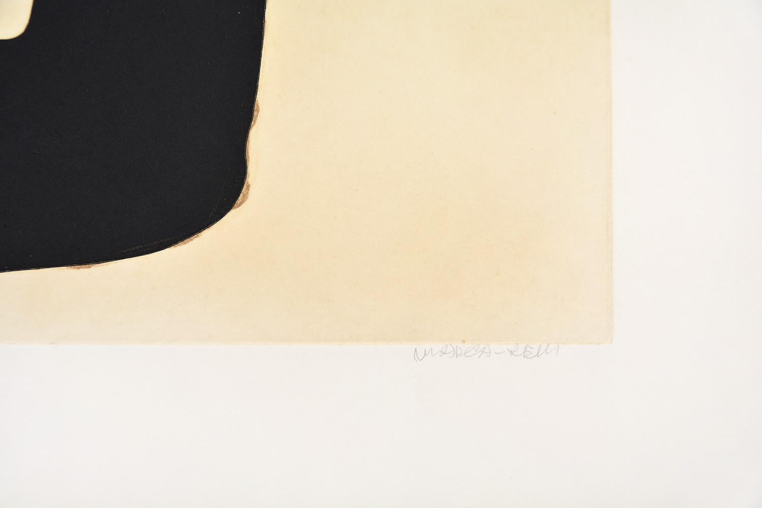 CONRAD MARCA-RELLI Edizione limitata Acquaforte e acquatinta Americana Moderna, Contemporanea - Abstract Print Beige di Conrad Marca-Relli
