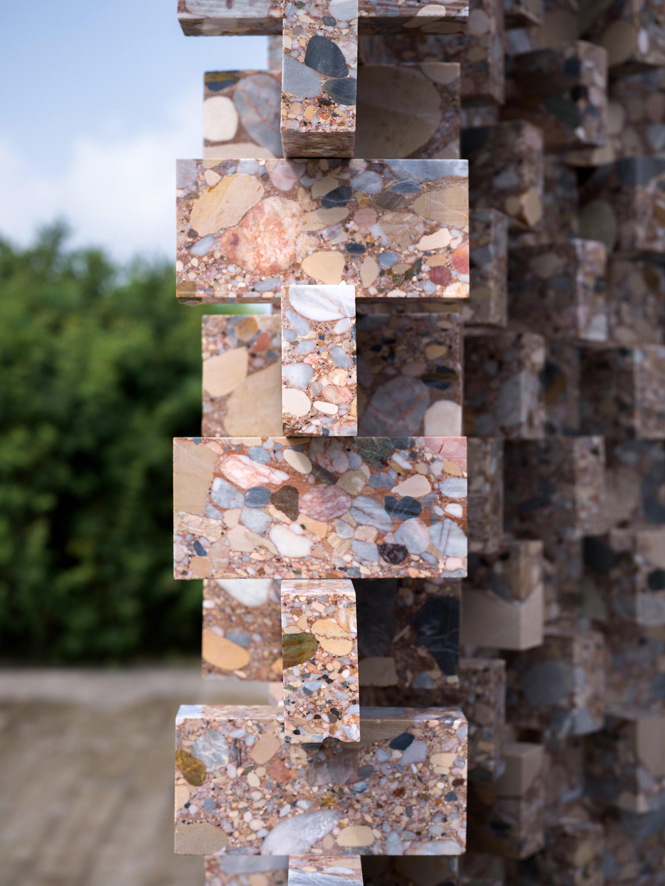 Architectural Outdoor Sculpture in Stone - Conrad Willems 'Column' For Sale 9