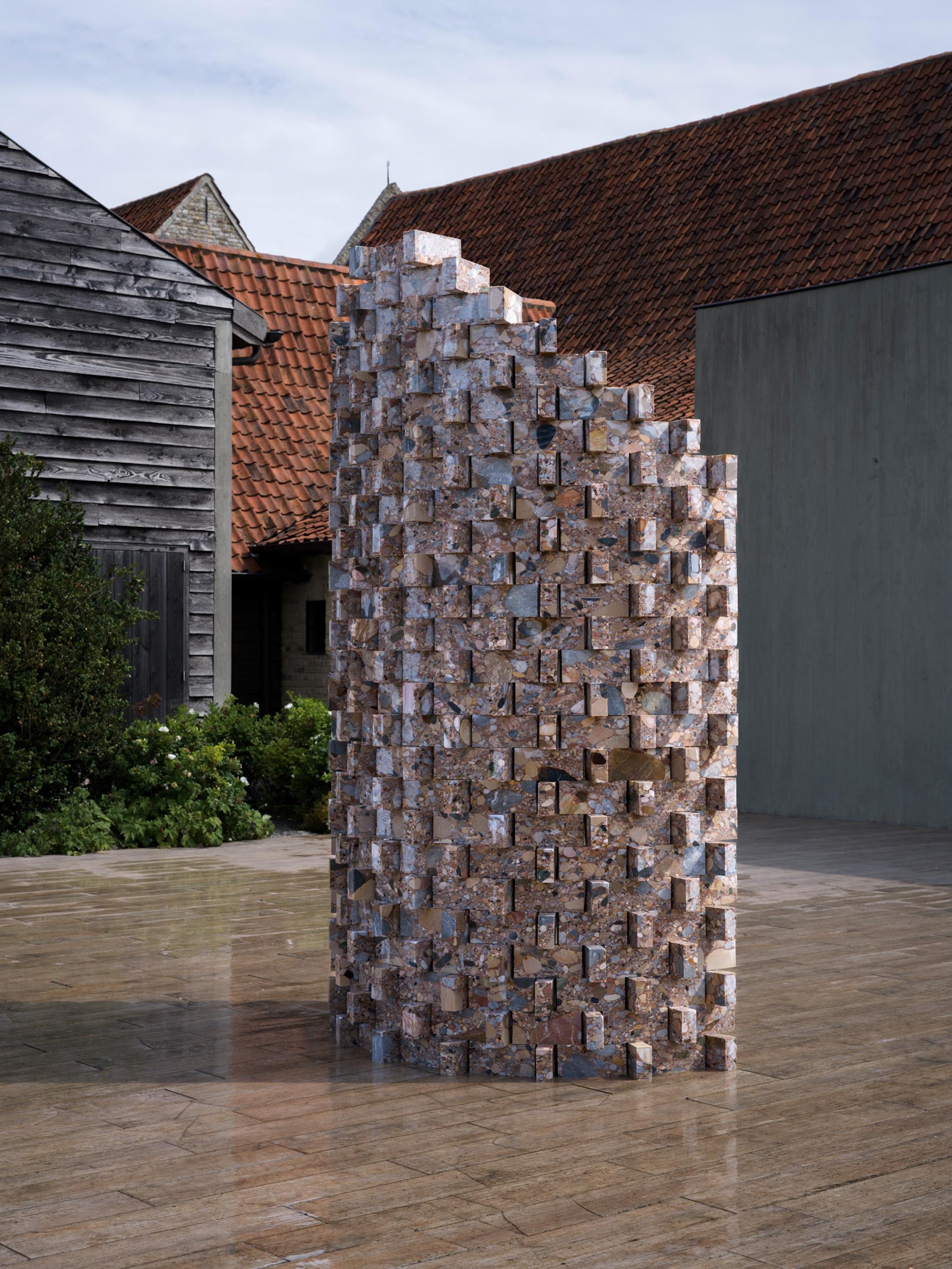 Architectural Outdoor Sculpture in Stone - Conrad Willems 'Column' For Sale 10