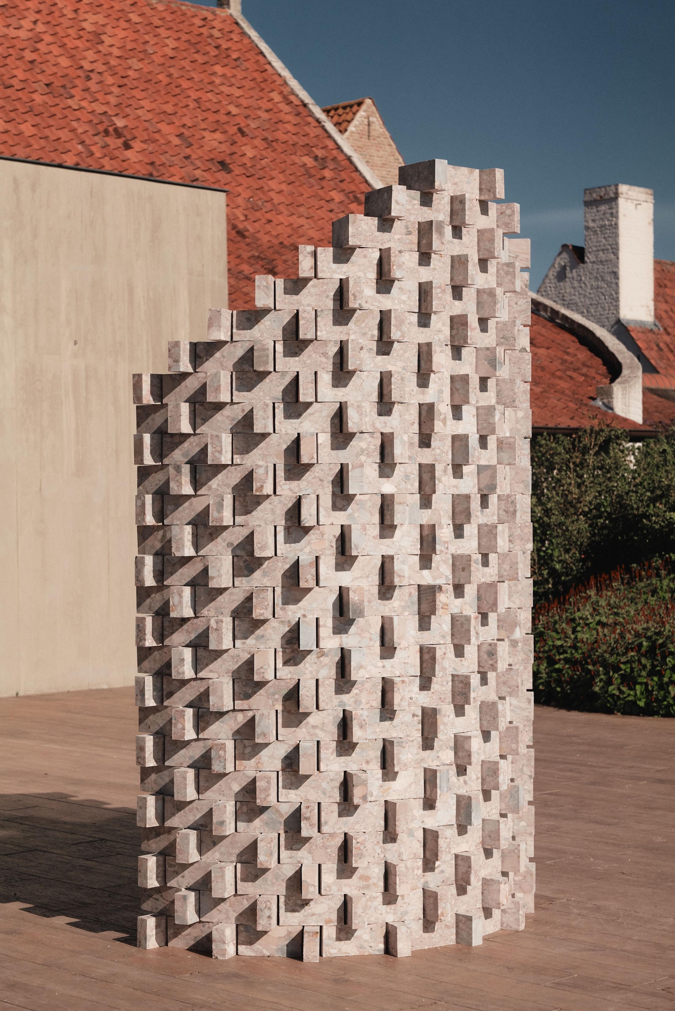Architectural Outdoor Sculpture in Stone - Conrad Willems 'Column' For Sale 14