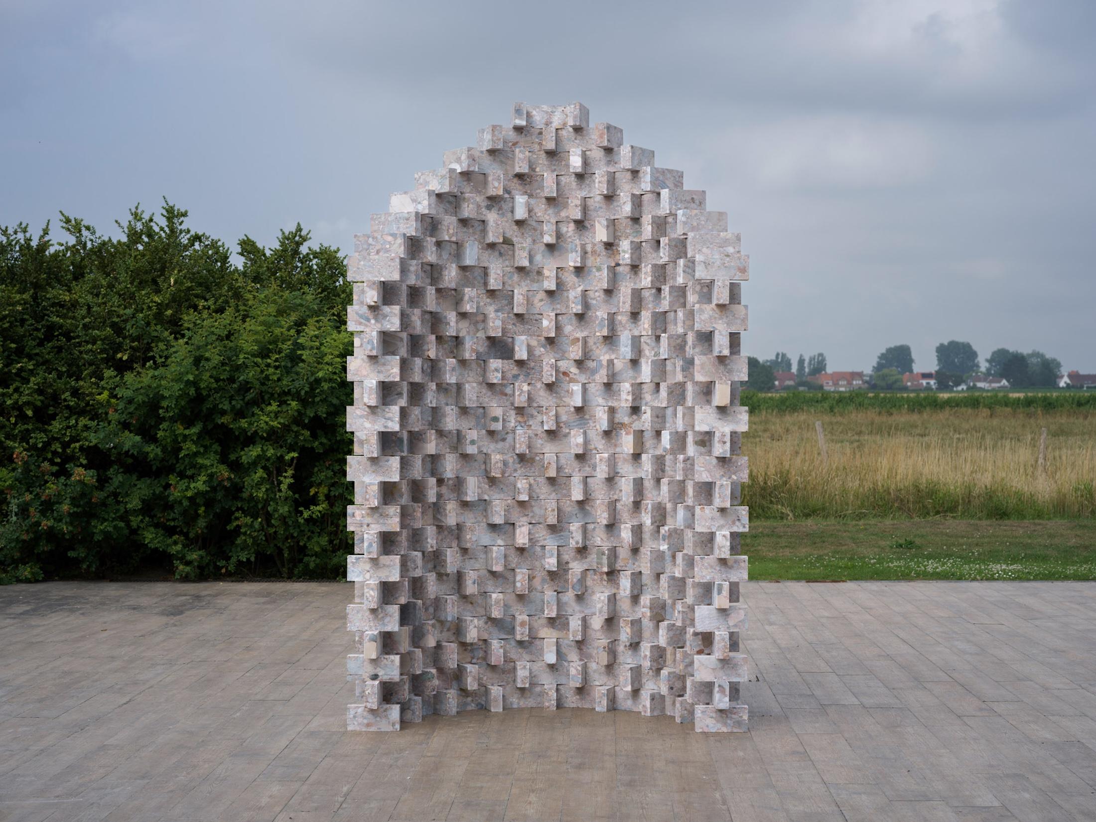 Architectural Outdoor Sculpture in Stone - Conrad Willems 'Column' For Sale 4