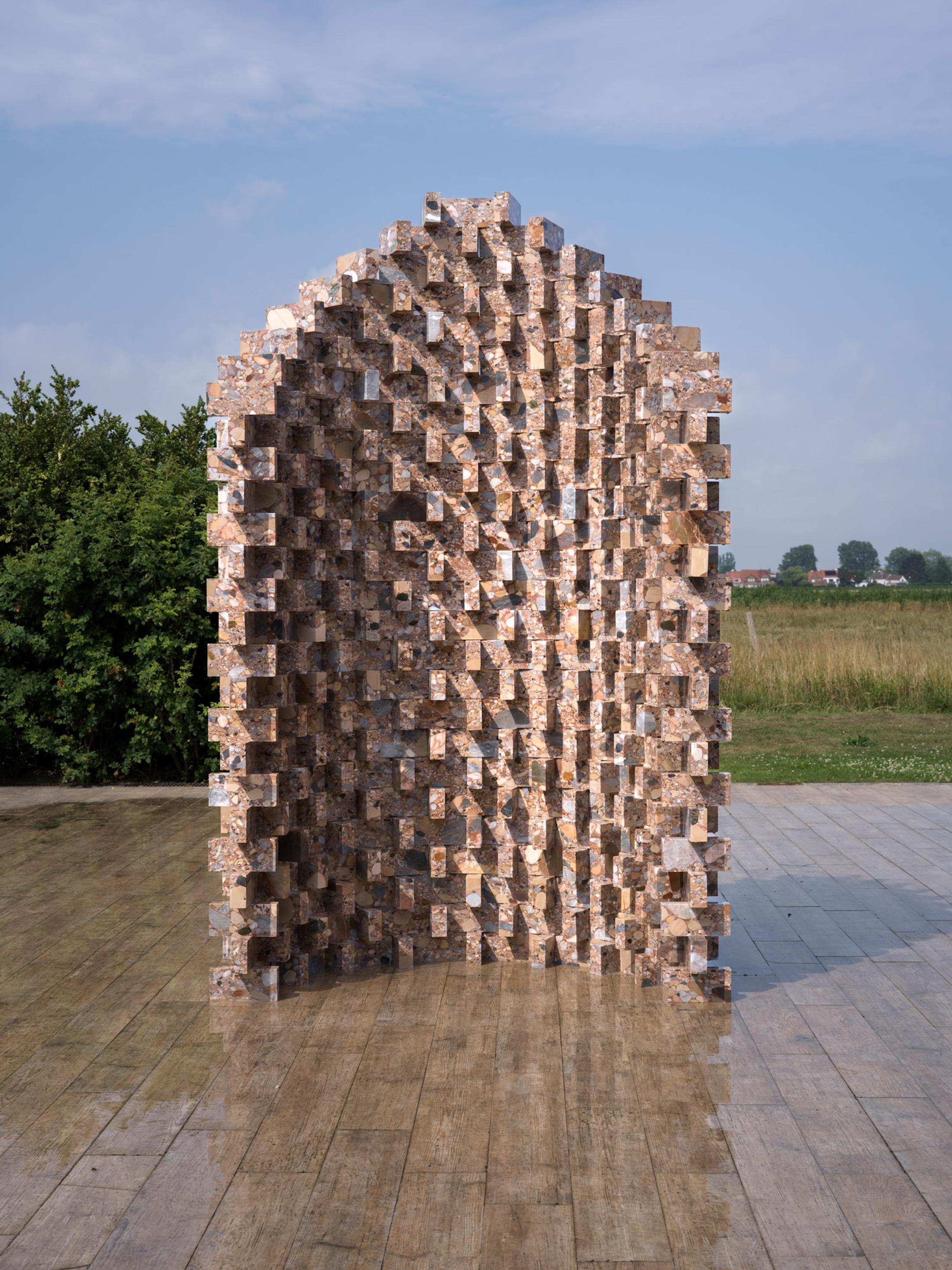 Architectural Outdoor Sculpture in Stone - Conrad Willems 'Column' For Sale 5