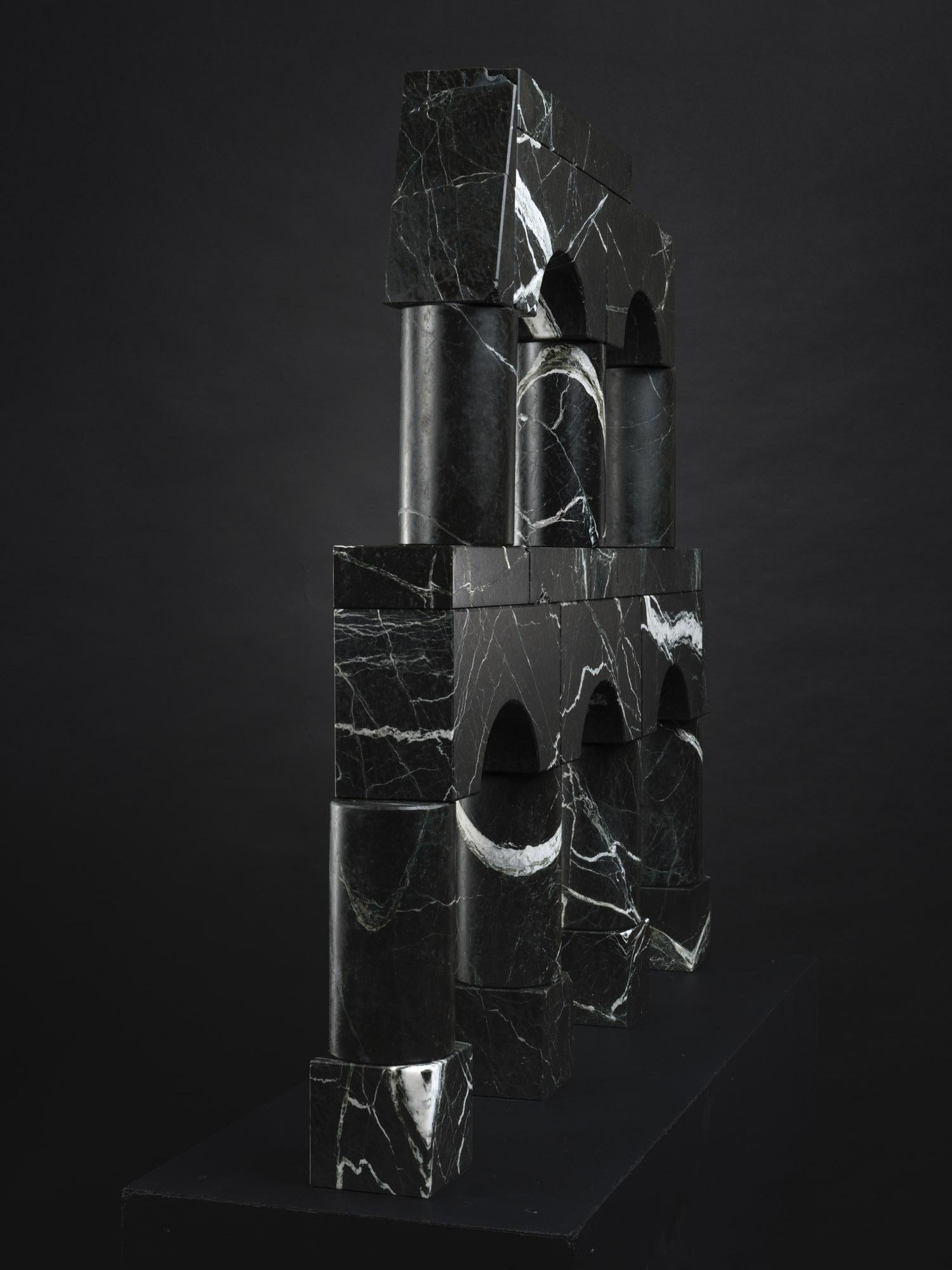 Architectural Sculpture made out of Black Stone, 2025 - 'Variation VII (V)' For Sale 1
