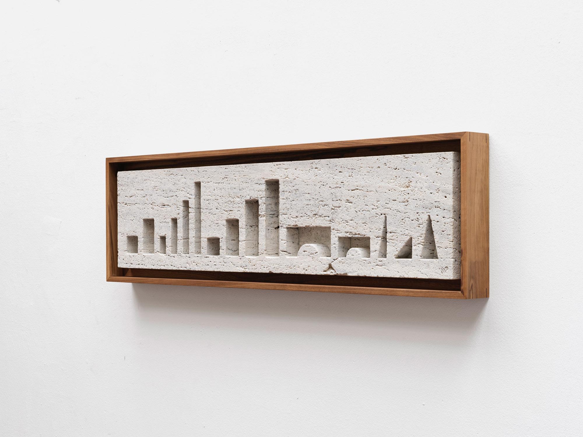 Travertine Skyline Relief of Construction Blocks, 2025 - 'I-XV (travertine)' For Sale 2