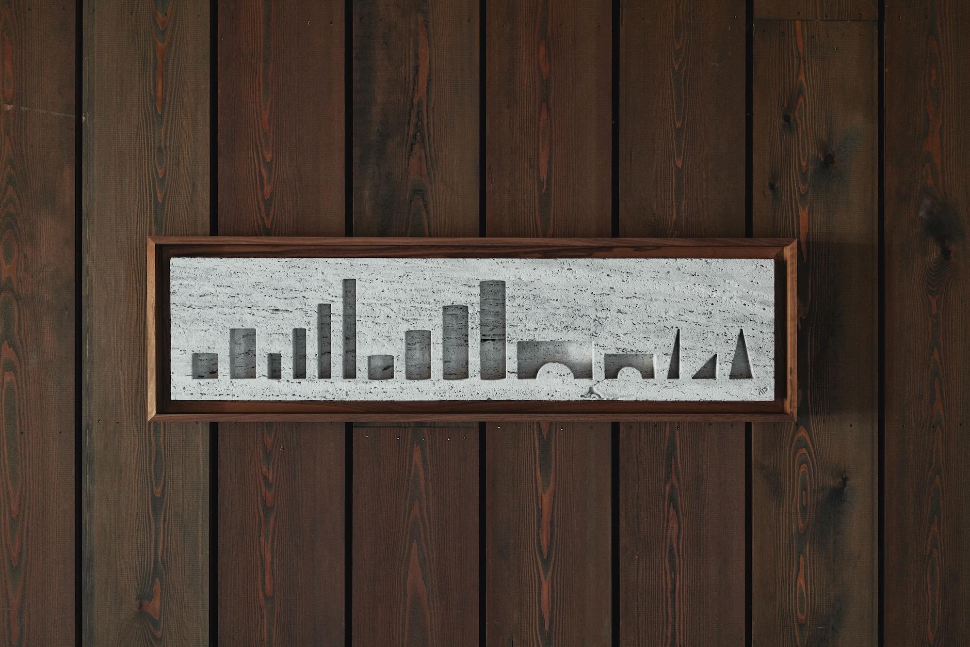 Travertine Skyline Relief of Construction Blocks, 2025 - 'I-XV (travertine)' For Sale 5