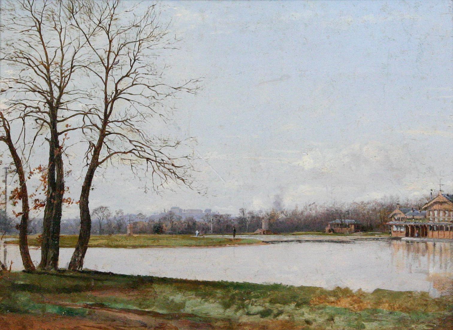 Conrad Wise Chapman Landscape Painting - Bois-de-Boulogne