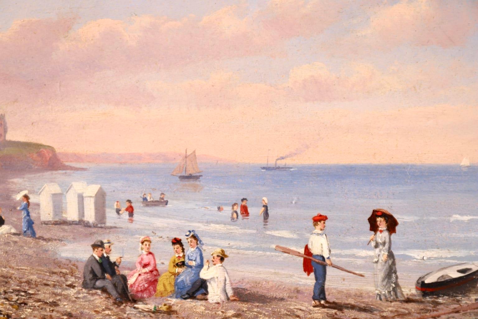 Dieppe-Figures on the Beach - Impressionist Oil, Figures Landscape - C W Chapman 1