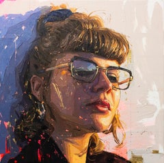 "2/3" de Conrado López, Pintura original al óleo y acrílico, Retrato femenino