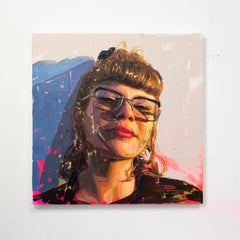"3/3" de Conrado López, Pintura original al óleo y acrílico, Retrato femenino