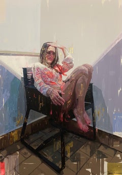 "Alba al sol III"(2023) de Conrado López, Pintura original al óleo y acrílico