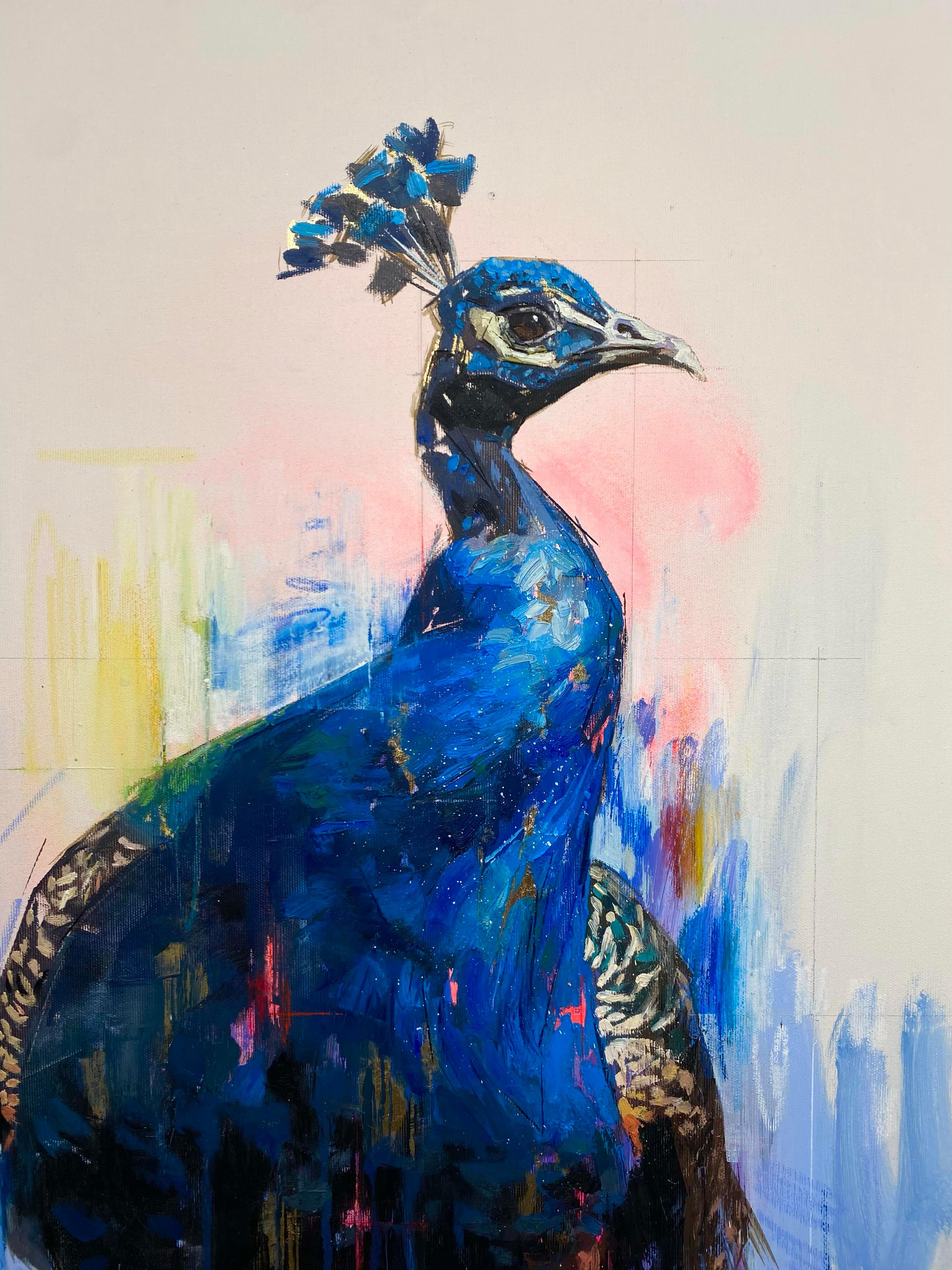 acrylic paint peacock