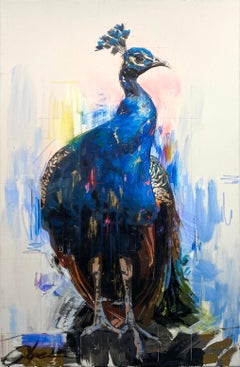 "Peacock" Original Oil and Acrylic Painting