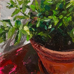 Used "Pot Plants 2" Original Oil and Acrylic Painting