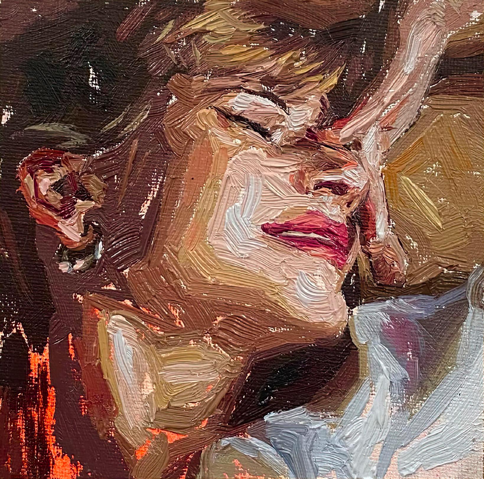 Conrado López Portrait Painting - "Raquel" Original Oil and Acrylic Painting