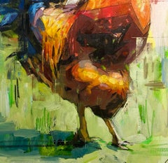 "Gallo" Pintura original al óleo y acrílico