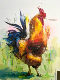 "Rooster" Original Oil and Acrylic Painting