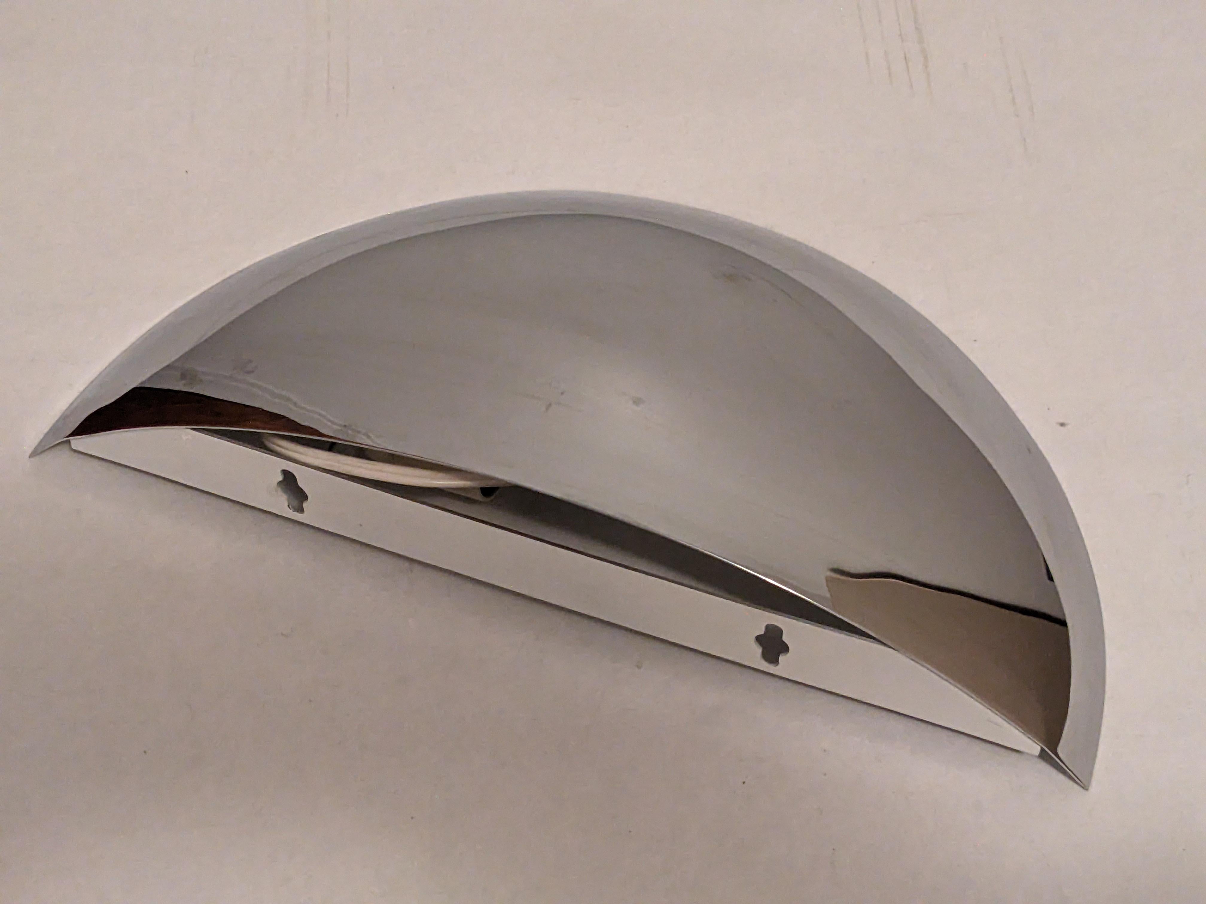 Conrans Chrome Elliptical Sconce In Good Condition For Sale In Riverdale, NY