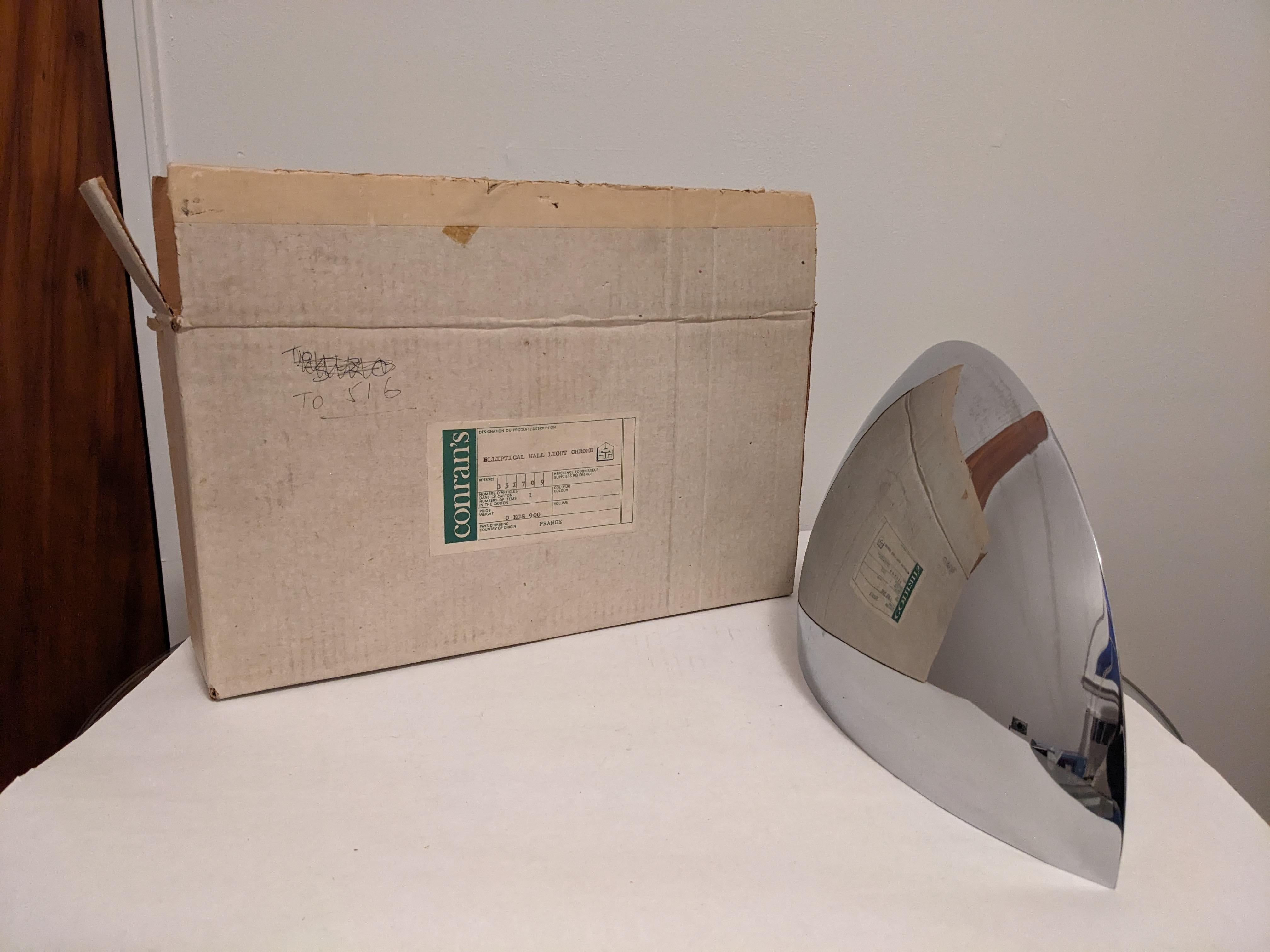 Conrans Chrome Elliptical Sconce For Sale 3
