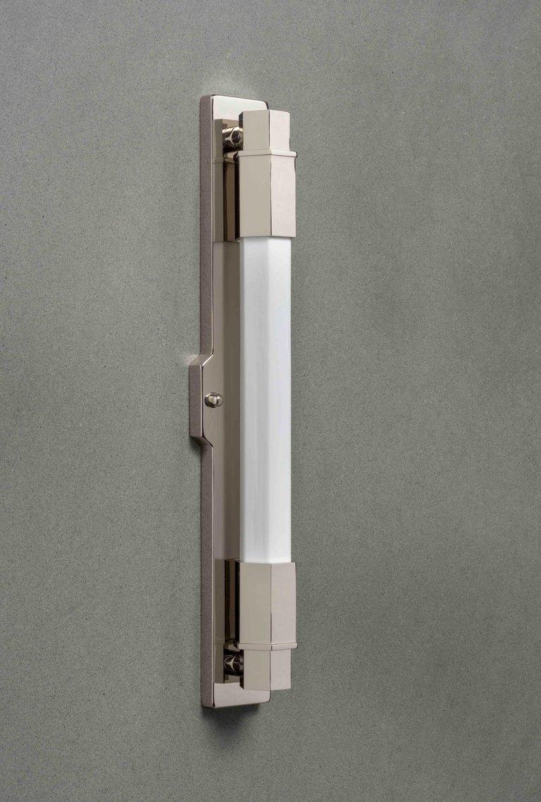 Plated The Jamb Conroy Nickel Wall Light Sconce in the Art Deco Style For Sale