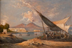 "Napoli", 19th Century Bay of Naples, Oil on Canvas