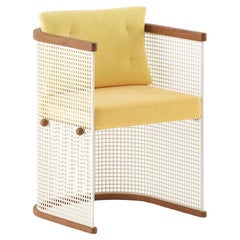 Conservatory Outdoor Chair in Stainless Steel Powder Coated White with Cushions