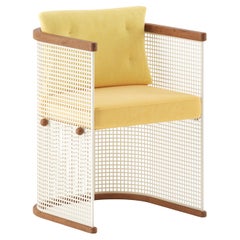 Conservatory Outdoor Chair in Stainless Steel Powder Coated White with Cushions