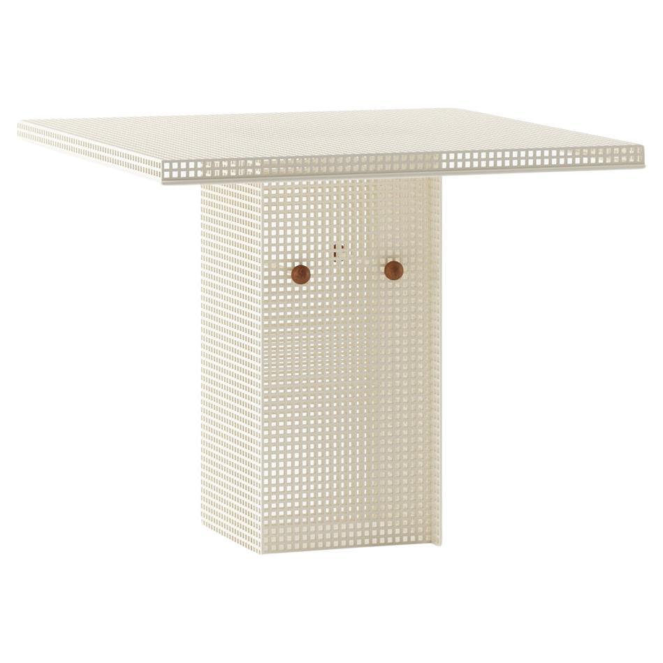Conservatory Outdoor Dining Table in Stainless Steel Powder Coated White For Sale