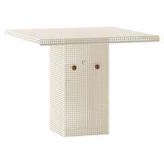 Conservatory Outdoor Dining Table in Stainless Steel Powder Coated White