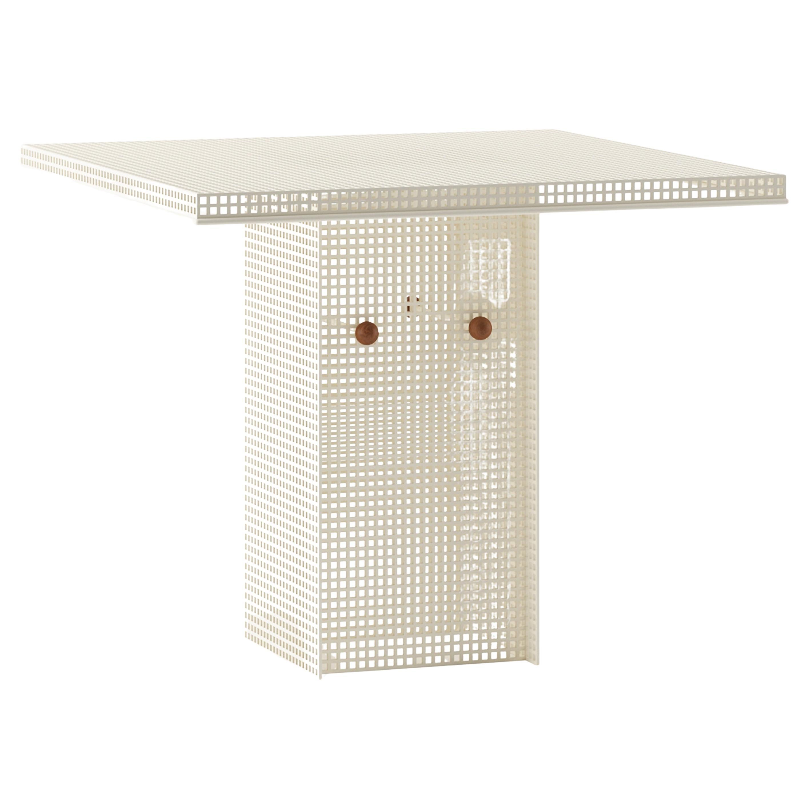 Conservatory Outdoor Dining Table in Stainless Steel Powder Coated White For Sale