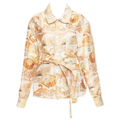CONSIDERED OBJECTS 142 Lane Crawford manteau en jacquard oriental grue orange